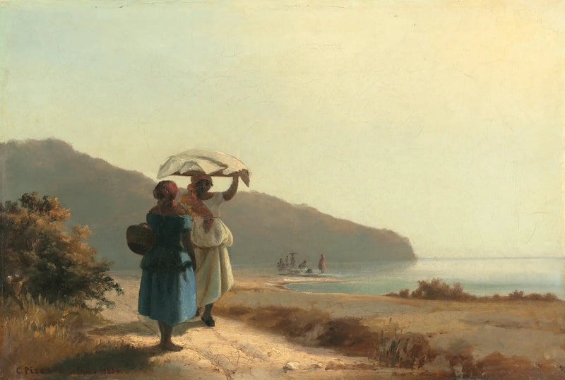 Zwei Frauen, die am Meer plaudern, Saint-Thomas - Camille Pissarro