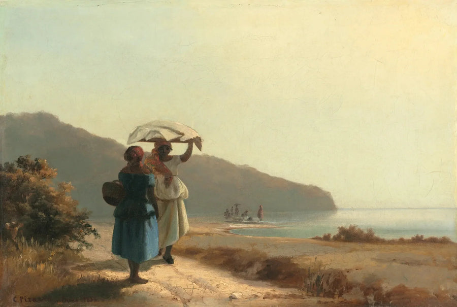 Zwei Frauen, die am Meer plaudern, Saint-Thomas - Camille Pissarro