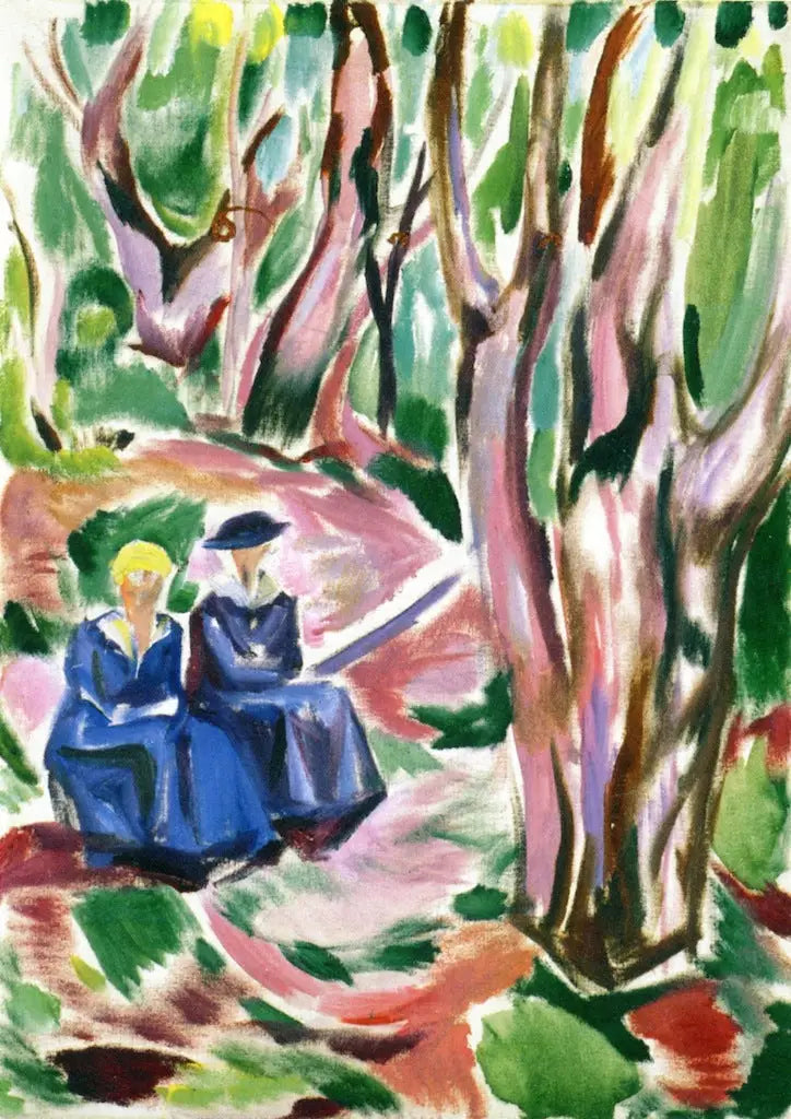 Zwei Frauen im Wald in Ekely - Edvard Munch