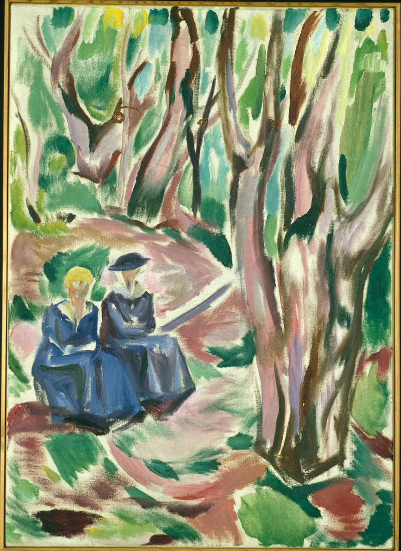 Zwei Frauen im Wald in Ekely - Edvard Munch