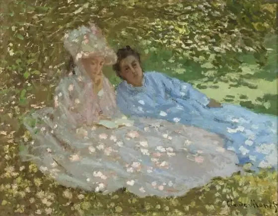 Zwei Frauen in einem Garten - Claude Monet