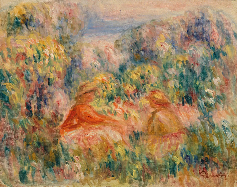 Zwei Frauen in einer Landschaft - Pierre-Auguste Renoir