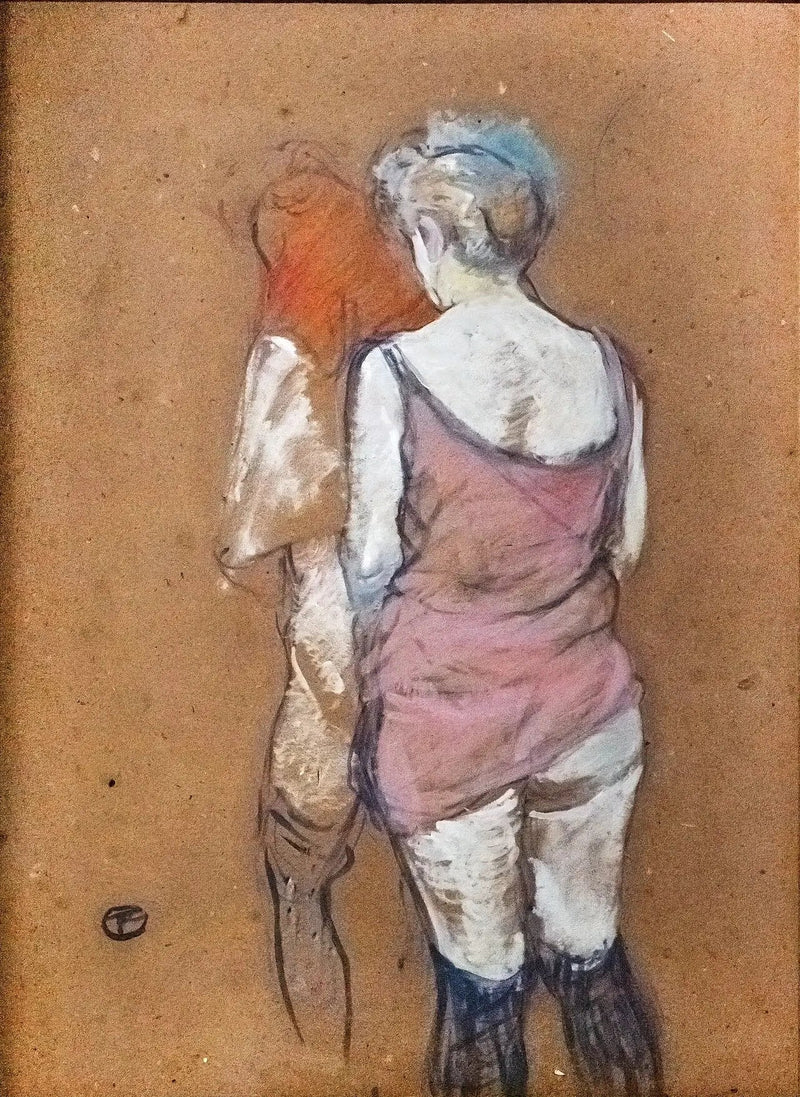 Zwei halbnackte Frauen von hinten. Haus in der Rue des Moulins - Henri de Toulouse-Lautrec