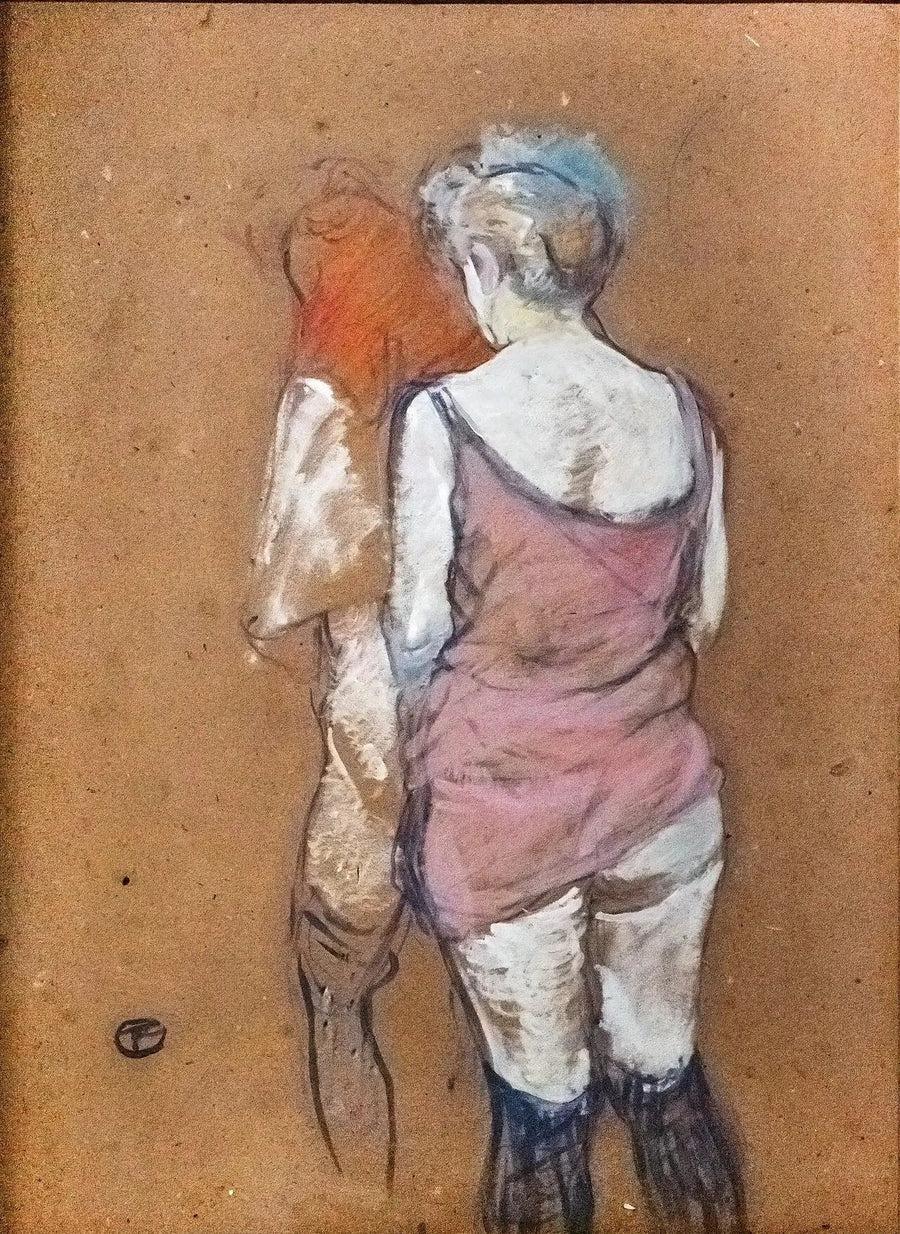 Zwei halbnackte Frauen von hinten. Haus in der Rue des Moulins - Henri de Toulouse-Lautrec