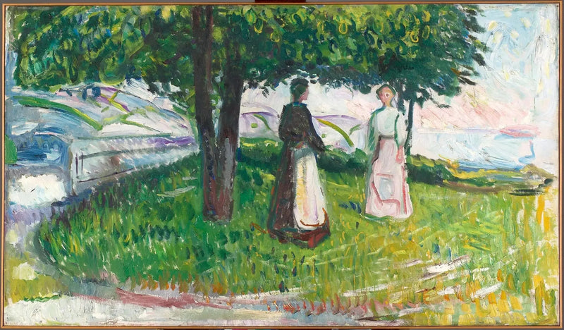 Zwei Frauen unter einem Baum - Edvard Munch