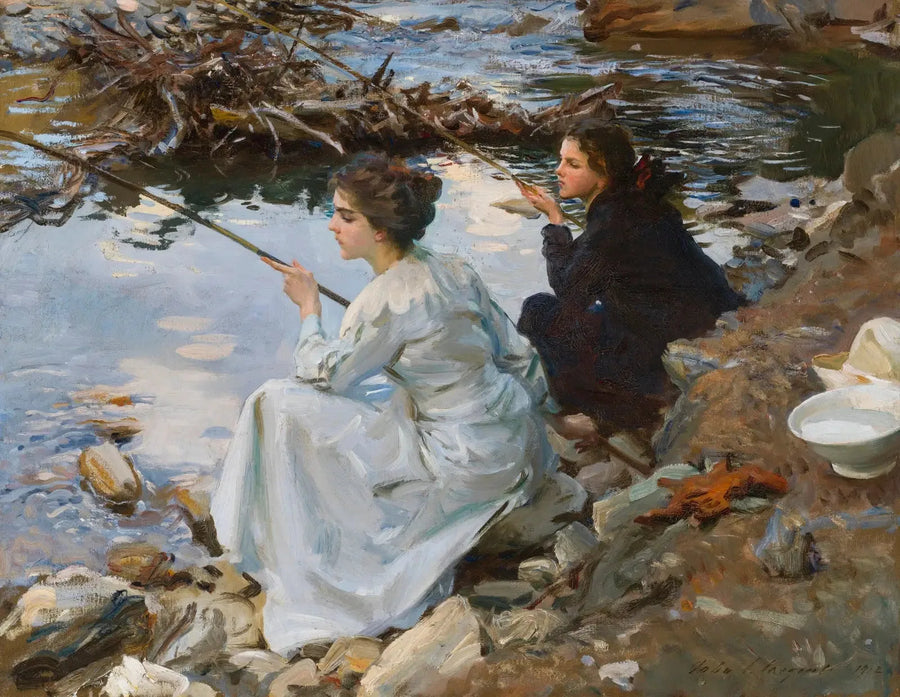 Zwei Mädchen beim Angeln - John Singer Sargent