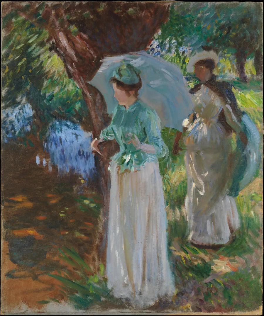 Zwei Mädchen mit Sonnenschirmen - John Singer Sargent