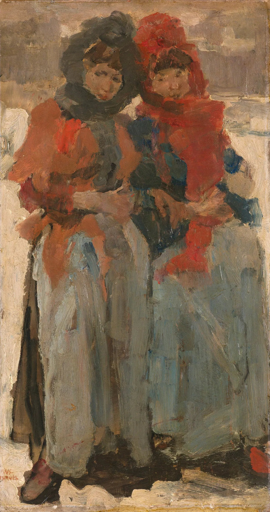 Zwei Mädchen im Schnee - Isaac Israel