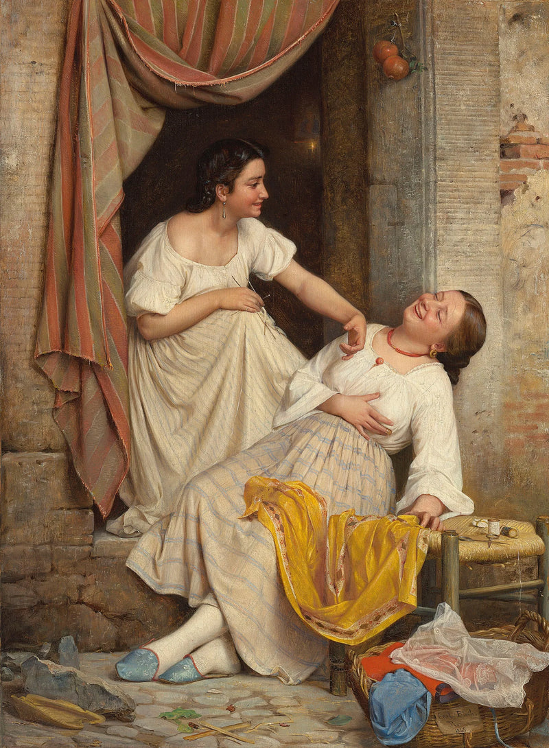Zwei lächelnde Mädchen - Carl Heinrich Bloch