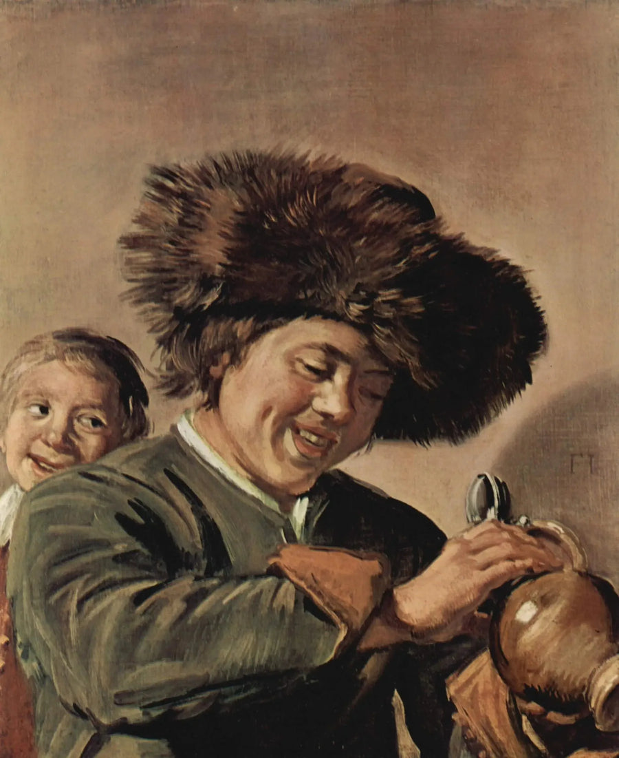Zwei Jungen lachend mit Bier - Frans Hals
