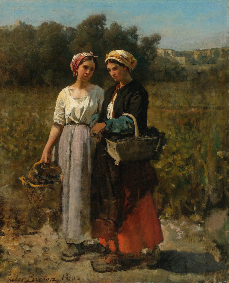 Zwei junge Frauen im Vintage - Jules Breton
