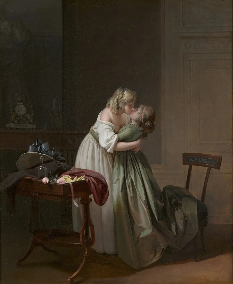Zwei junge Frauen, die sich küssen - Louis-Léopold Boilly
