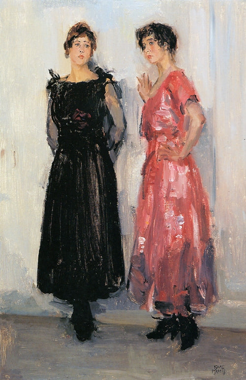 Deux modèles, Epi et Gertie, dans la maison de couture Hirsch d'Amsterdam - Isaac Israëls image 1 reproduction de peinture à l’huile