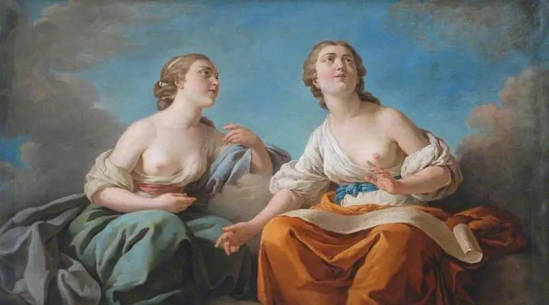 Zwei Musen, Allegorie der fünf Sinne - Louis Jean François Lagrenée