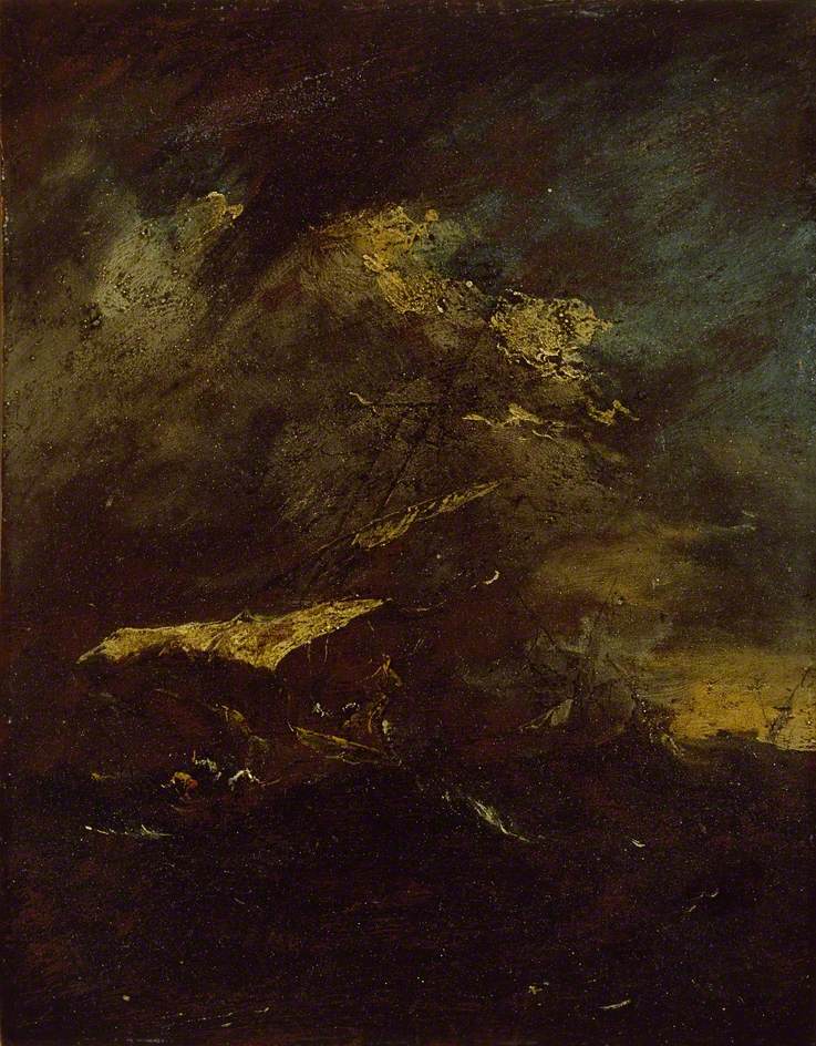 Zwei Schiffe in einem Sturm - Francesco Guardi