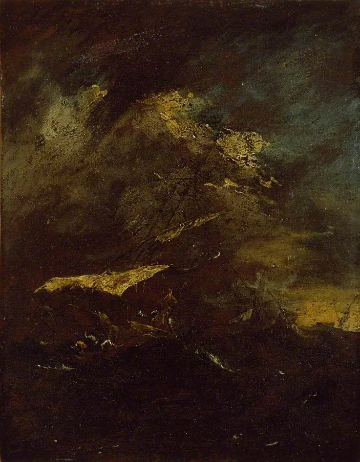 Zwei Schiffe in einem Sturm - Francesco Guardi