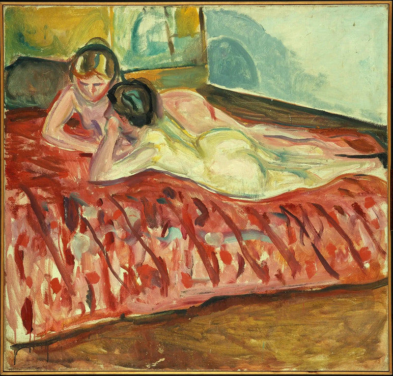 Zwei liegende Akte - Edvard Munch
