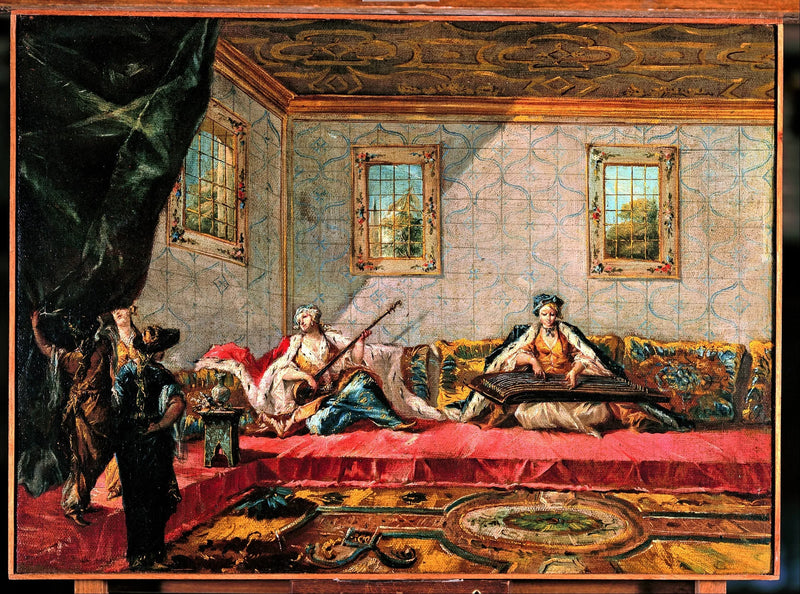 Zwei Odalisken, die im Harem Musik spielen - Francesco Guardi