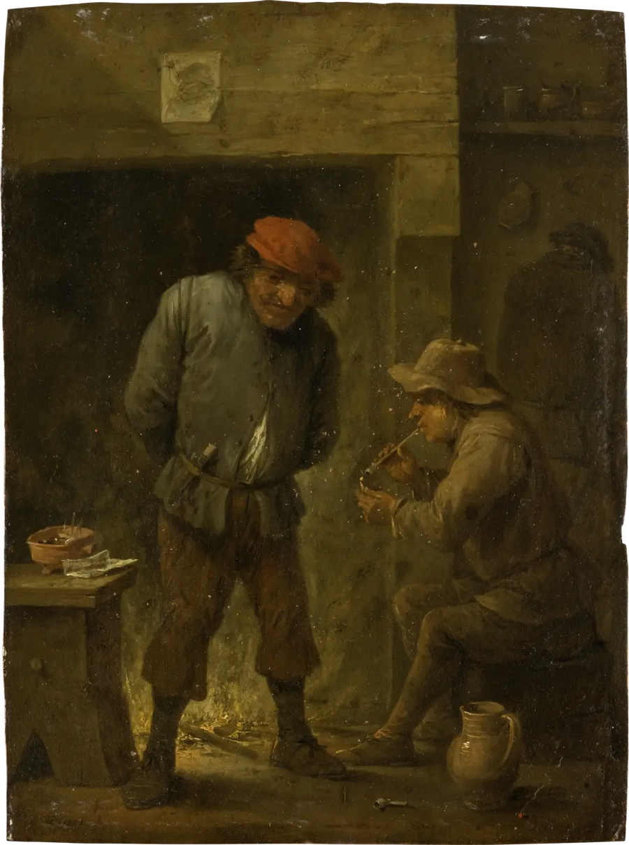Zwei Bauern am Kaminfeuer - David Teniers der Jüngere