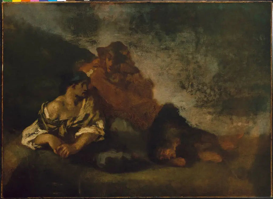 Zwei liegende Figuren - Jean-François Millet