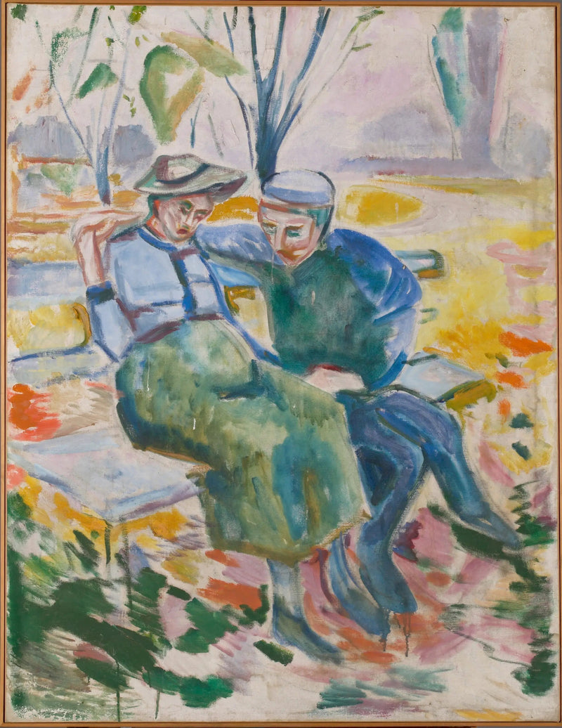 Zwei Personen auf einer Bank - Edvard Munch