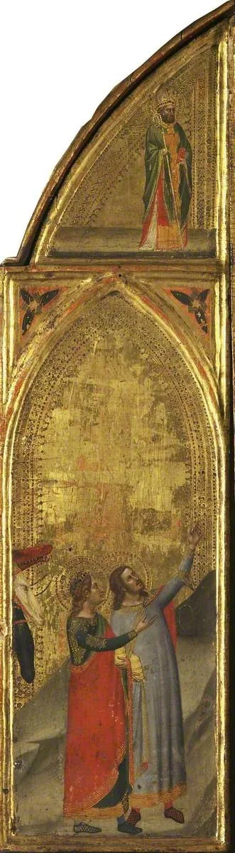 Zwei Heilige Könige und ein Bischof (Triptychon, linkes Flügel) (Rückseite) - Bernardo Daddi