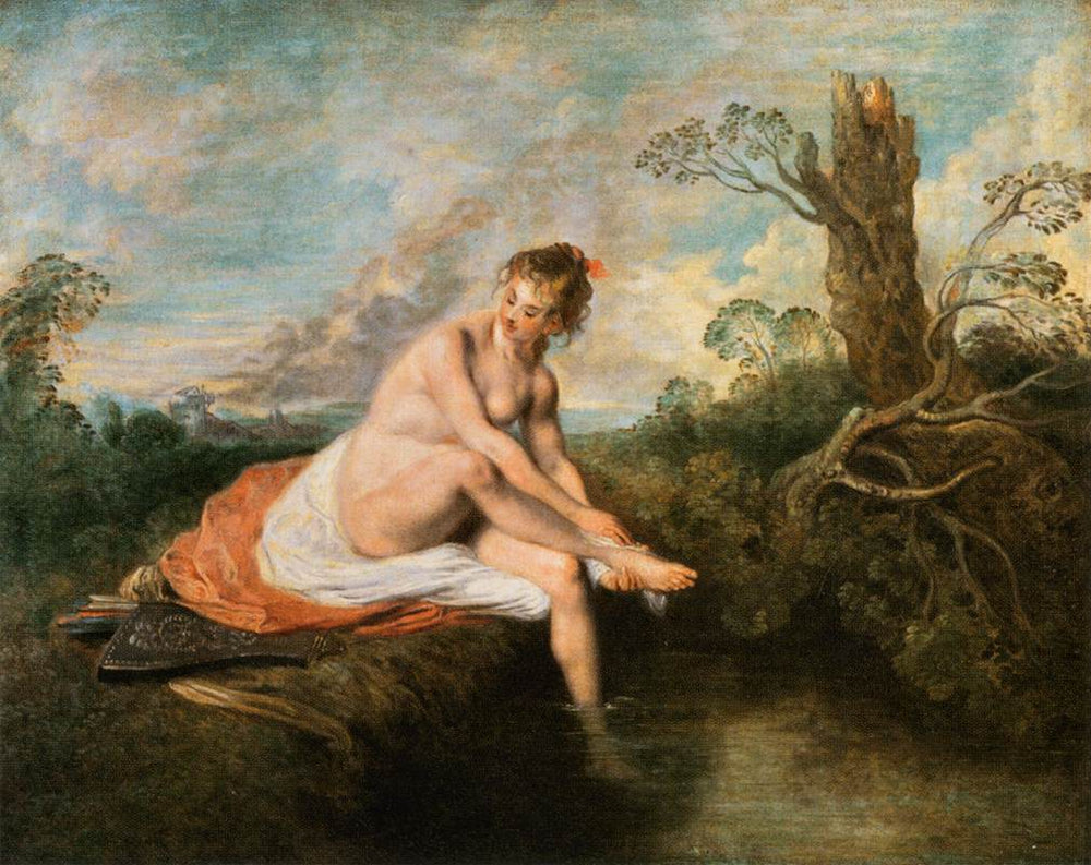 Diane au bain - Antoine Watteau image 1 reproduction artisanale de tableau