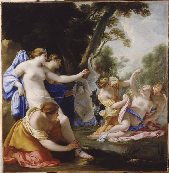Diane entdeckt die Schwangerschaft von Callisto - Eustache Le Sueur