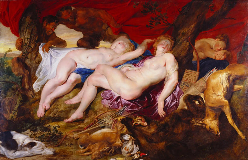 Diana und ihre Nymphen von den Satyrn beobachtet - Peter Paul Rubens