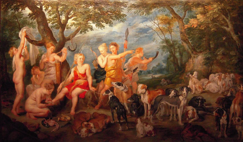 Diana und ihre Nymphen bereiten sich auf die Jagd vor - Peter Paul Rubens