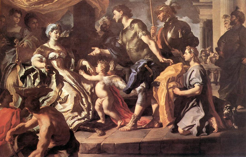 Didon empfängt Äneas und Cupido verkleidet als Ascagne - Francesco Solimena