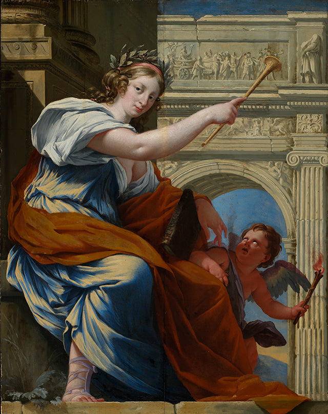 Die Muse Klio - Simon Vouet image 1 reproduction de peinture à l’huile