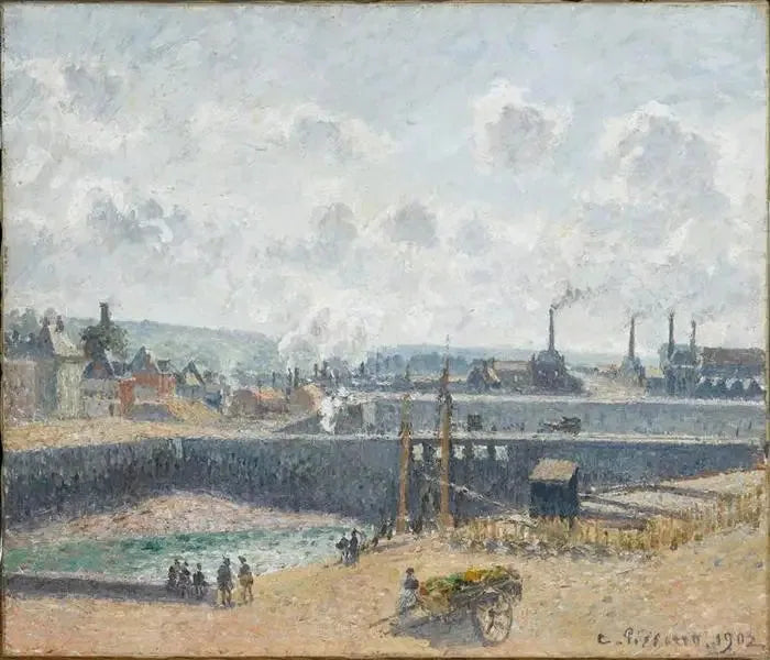 Dieppe, Bassin Duquesne. Niedrigwasser, Sonne, Morgen - Camille Pissarro