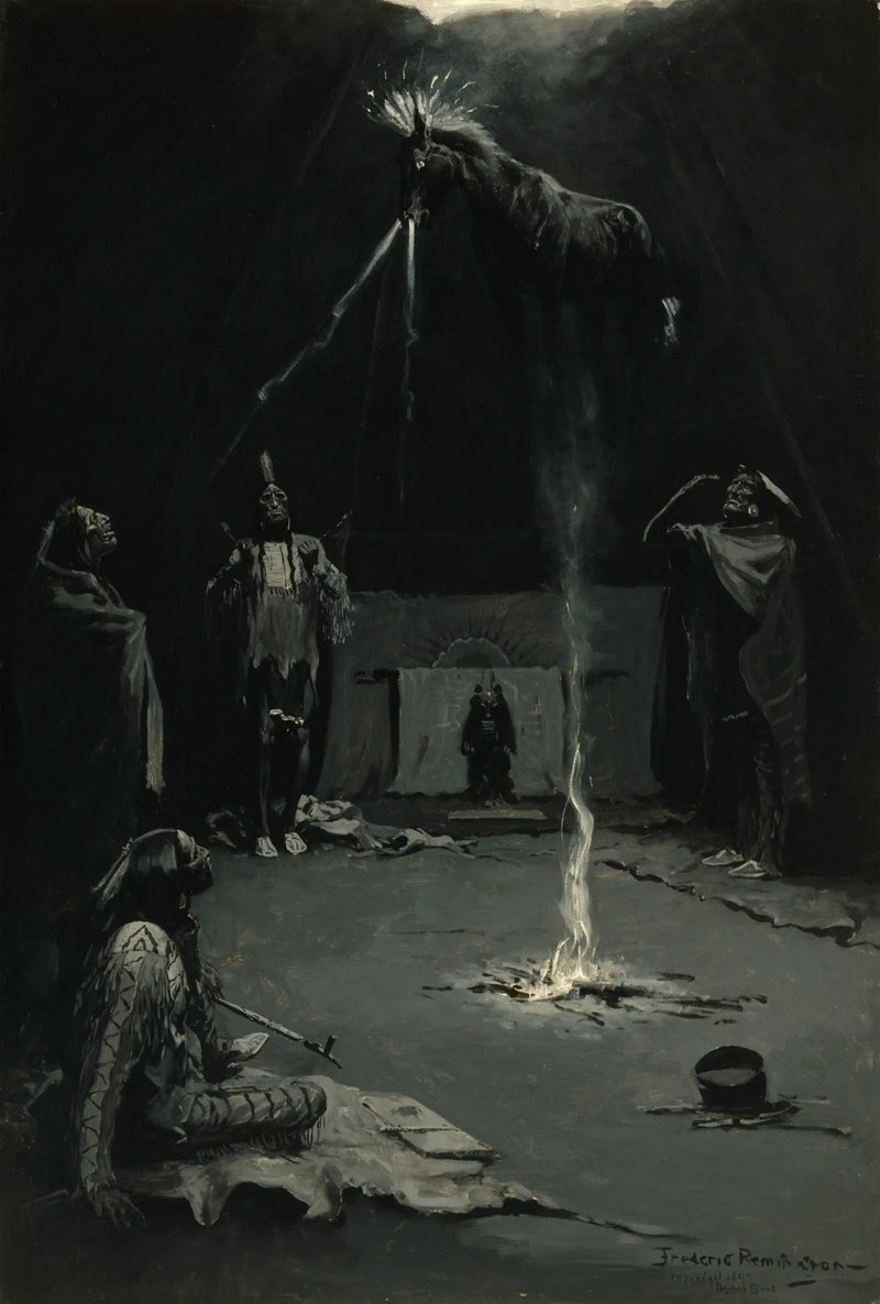 Gott des Feuers der Indianer (Der Marsch des Medizinpferdes) - Frederic Remington
