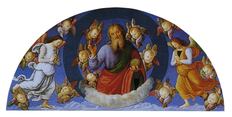 Gott, der Vater, segnet unter den Engeln - Pietro Perugino