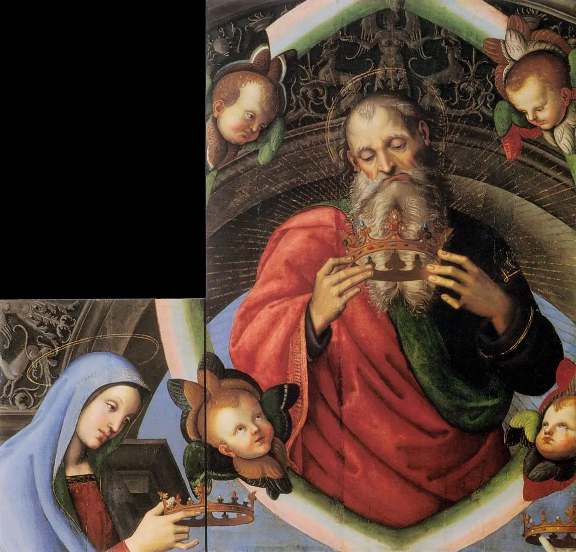 Dieu le Père et la Vierge Marie - Raphaël Sanzio image 1 copie de tableau peinte à la main