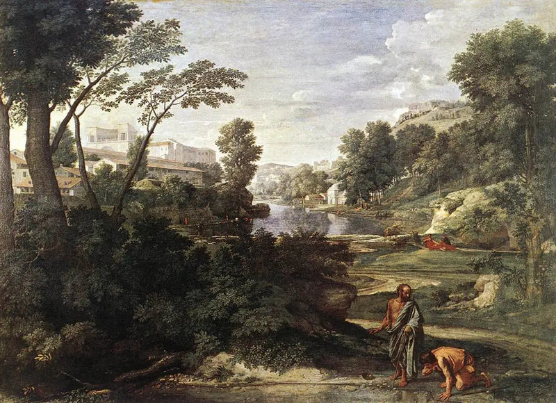 Diogenes wirft seine Schüssel - Nicolas Poussin