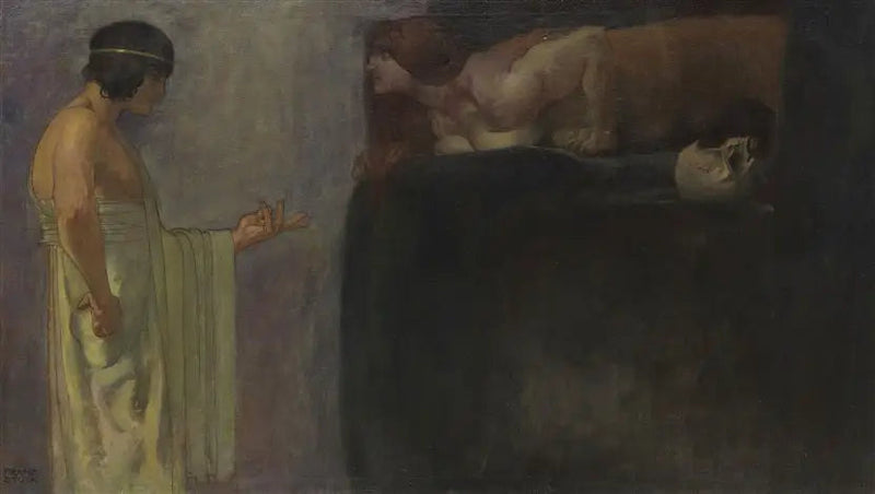 Ödipus löst das Rätsel der Sphinx - Franz von Stuck