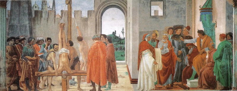 Streit mit Simon dem Zauberer und die Kreuzigung des Petrus - Filippino Lippi