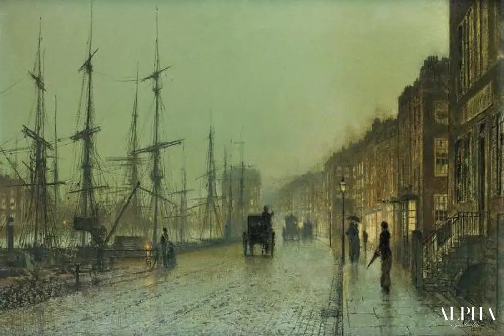 Docks de Glasgow - John atkinson grimshaw - Reproductions de tableaux et peintures haut de gamme