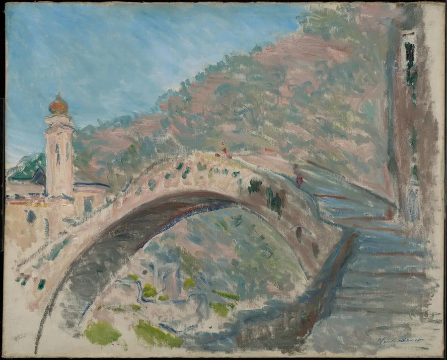 Dolceacqua, die alte Brücke über die Nervia - Claude Monet
