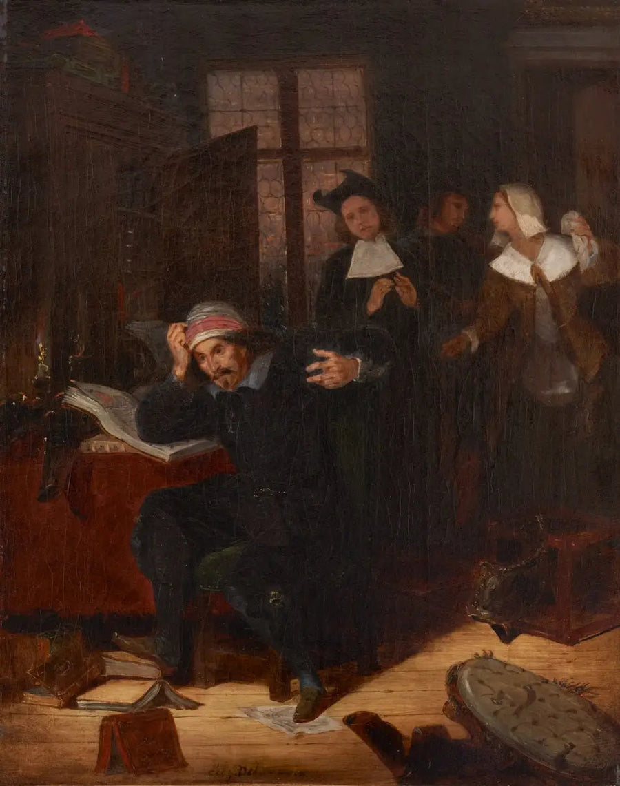 Don Quijote in seiner Bibliothek - Eugène Delacroix