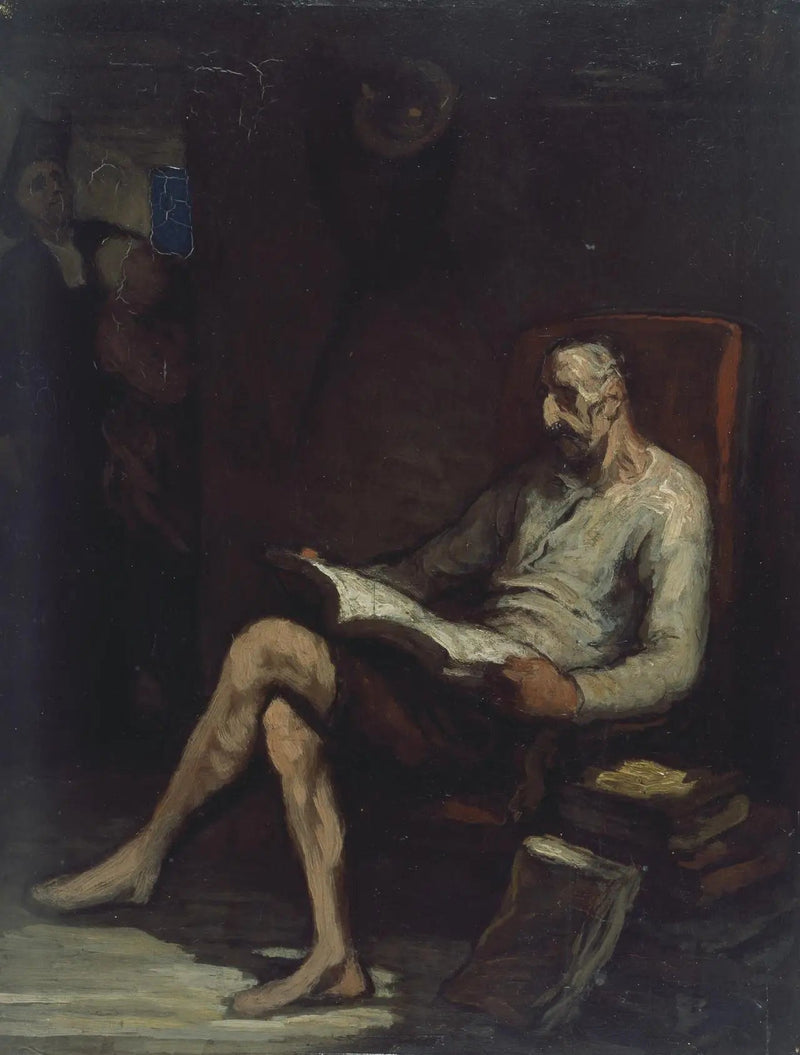 Don Quijote beim Lesen - Honoré Daumier