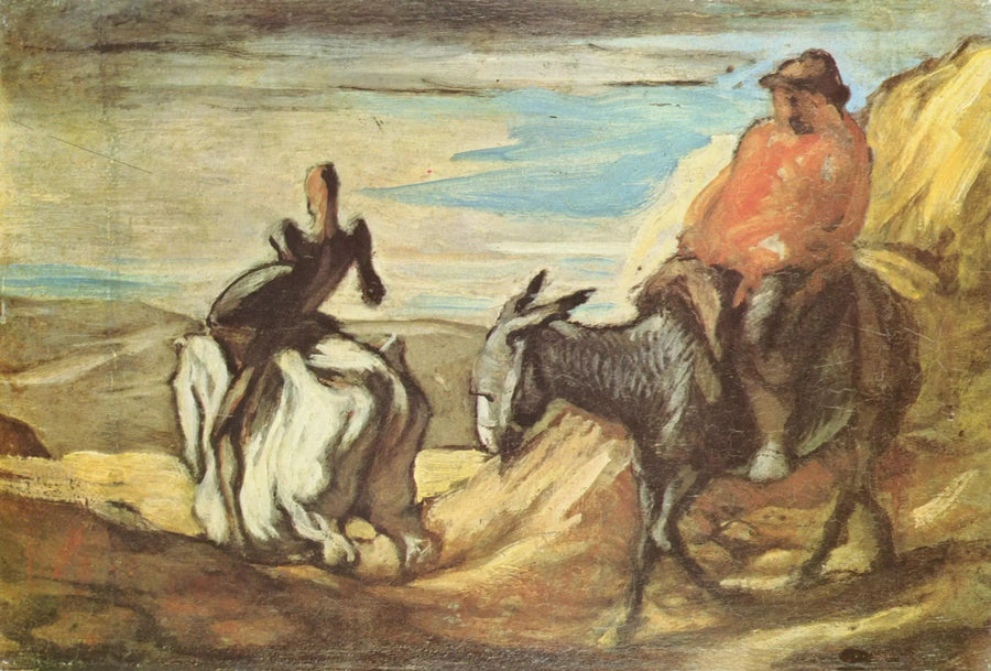 Don Quijote und Sancho Panca in den Bergen - Honoré Daumier