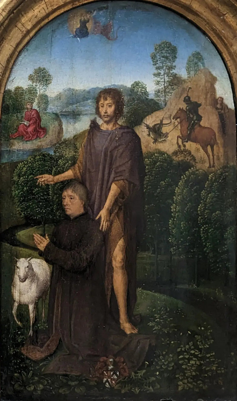 Spender dargestellt von Johannes dem Täufer - Hans Memling