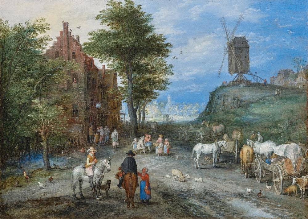 Dorfeingang mit Windmühle - Jan Brueghel le Jeune image 1 reproduction réalisée par Alpha Reproduction