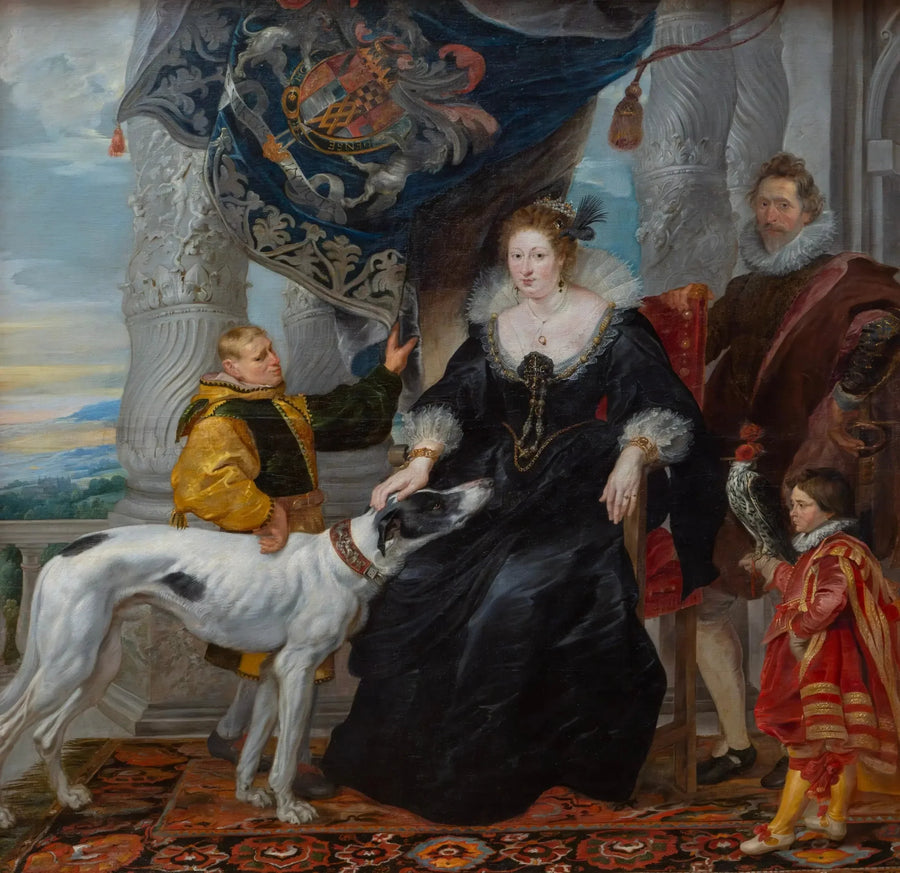 Doppeltporträt von Alethea Talbot (1585-1654), Gräfin von Arundel, und Sir Dudley Carleton (1573-1632), mit zwei Dienern - Peter Paul Rubens