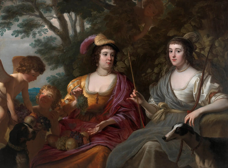 Doppelporträt von Amalia van Solms und Charlotte de La Trémoïlle - Gerrit van Honthorst