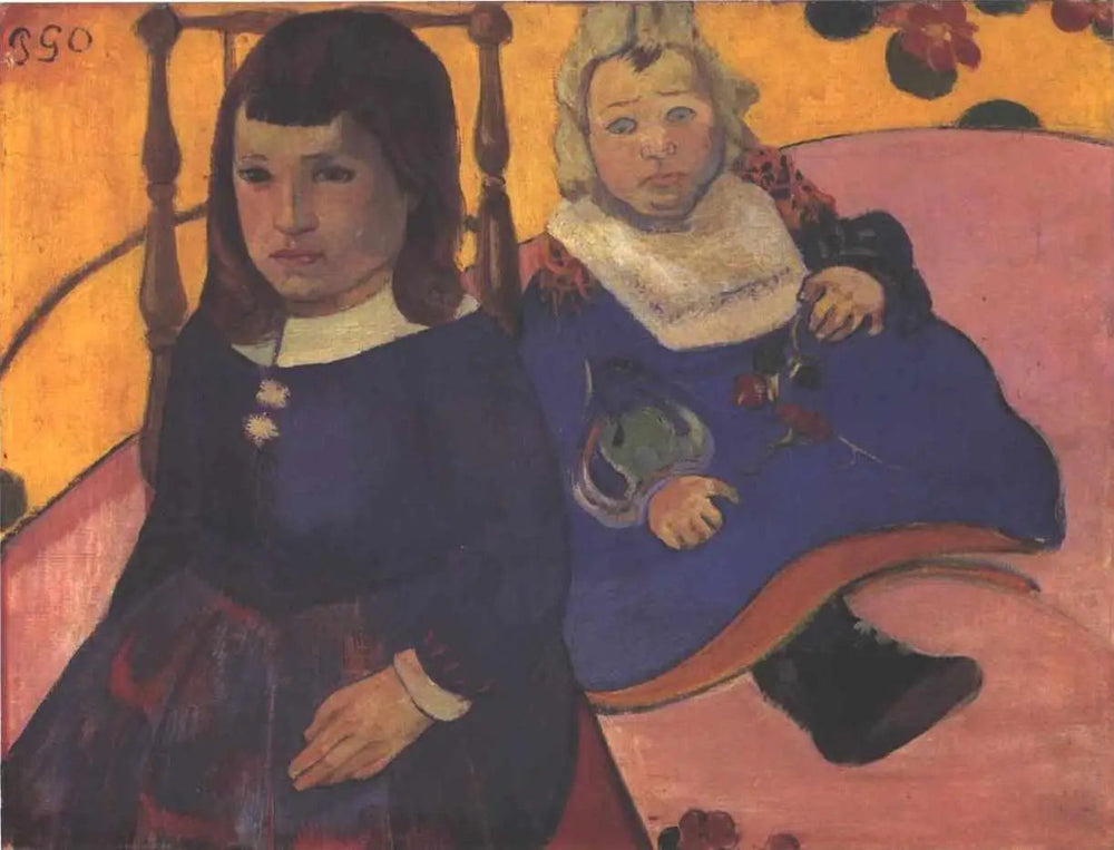 Double portrait d'enfants - Paul Gauguin image 1 copie peinte à la main à l’huile