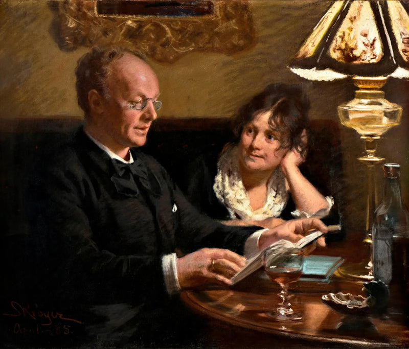 Doppeltporträt des königlichen Schauspielers Emil Poulsen (1842-1911) und seiner Frau Anna, geborene Næser (1849-1934) - Peder Severin Krøyer